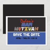 MEGA SPORTS Bar Bat Mitzvah sparen de Datum Save The Date (Voorkant / Achterkant)