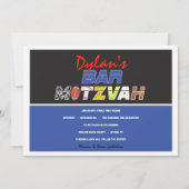 MEGA SPORTS Bar Bat Mitzvah Uitnodiging (Voorkant)
