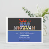 MEGA SPORTS Bar Bat Mitzvah Uitnodiging (Staand voorkant)