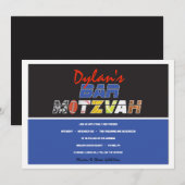 MEGA SPORTS Bar Bat Mitzvah Uitnodiging (Voorkant / Achterkant)