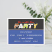 MEGA SPORTS Bar Bat Mitzvah Uitnodiging (Staand voorkant)