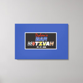 MEGA SPORTS Bar Bat Mitzvah Uitnodiging Canvas Afdruk