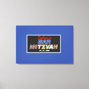 MEGA SPORTS Bar Bat Mitzvah Uitnodiging Canvas Afdruk