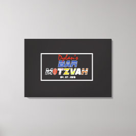 MEGA SPORTS Bar Bat Mitzvah Uitnodiging Canvas Afdruk