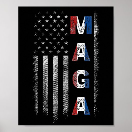 Mega Trump 2024 Amerikaanse vlag Poster (Voorkant)