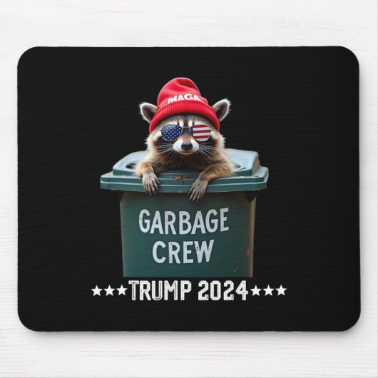Mega Wasbeer Afvalploeg Trump 2024 Muismat (Voorkant)