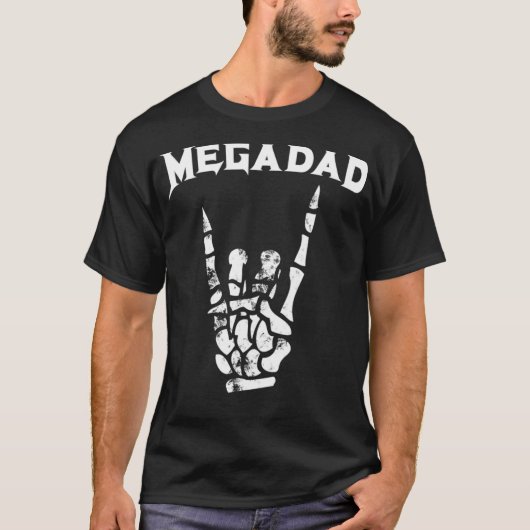 Megadad Rock Heavy Metal Guitar Dad T-shirt (Voorkant)