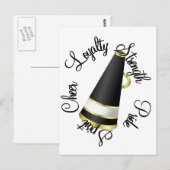 Megafone Cheer in zwart Briefkaart (Voorkant / Achterkant)