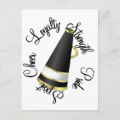 Megafone Cheer in zwart Briefkaart (Voorkant)