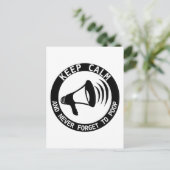 Megafone: Kalm houden en nooit vergeten Briefkaart (Staand voorkant)