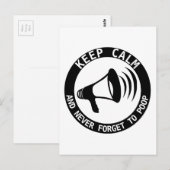 Megafone: Kalm houden en nooit vergeten Briefkaart (Voorkant / Achterkant)
