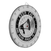 Megafone: Kalm houden en nooit vergeten Dartbord (Voorkant Links)