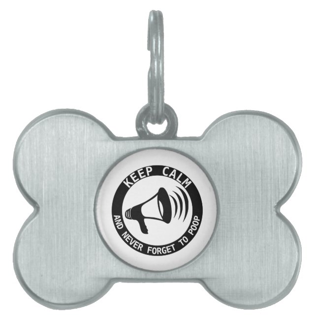 Megafone: Kalm houden en nooit vergeten Huisdieren Naamplaatje (voorkant)