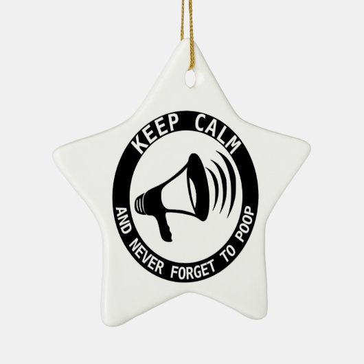 Megafone: Kalm houden en nooit vergeten Keramisch Ornament (Rechts)
