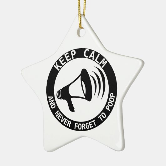 Megafone: Kalm houden en nooit vergeten Keramisch Ornament (Links)