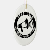 Megafone: Kalm houden en nooit vergeten Keramisch Ornament (Rechts)