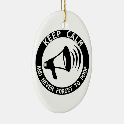 Megafone: Kalm houden en nooit vergeten Keramisch Ornament (Rechts)