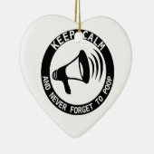 Megafone: Kalm houden en nooit vergeten Keramisch Ornament (Rechts)