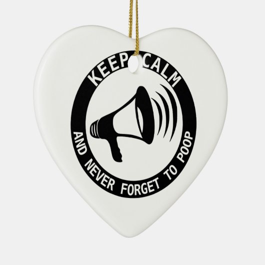 Megafone: Kalm houden en nooit vergeten Keramisch Ornament (Rechts)