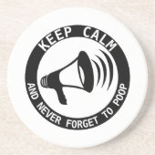 Megafone: Kalm houden en nooit vergeten Zandsteen Onderzetter (Voorkant)