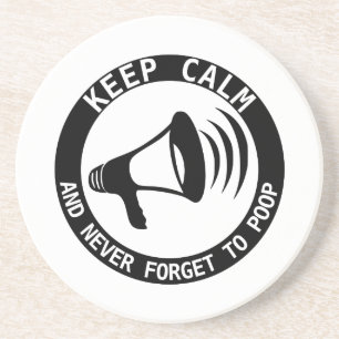 Megafone: Kalm houden en nooit vergeten Zandsteen Onderzetter