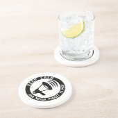 Megafone: Kalm houden en nooit vergeten Zandsteen Onderzetter (Zijkant)