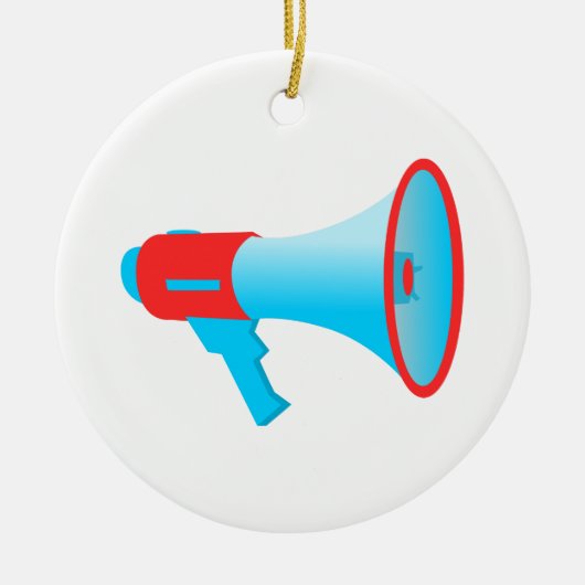 Megafone Red en Blue Keramisch Ornament (Voorkant)