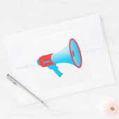 Megafone Red en Blue Vierkante Sticker (Envelop)