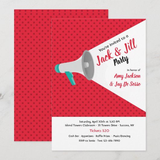 Megafonuitnodiging Kaart (Voorkant / Achterkant)