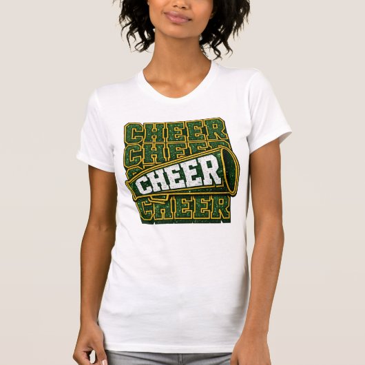 Megafoon Cheer Grappig Sport Cheerleader T-shirt (Voorkant)
