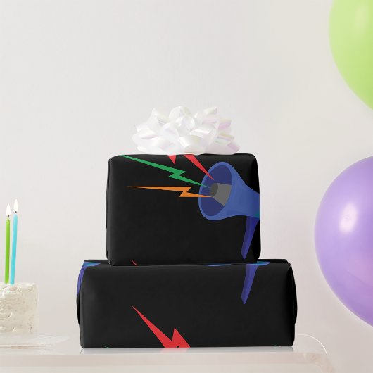 Megafoon geluidsgolven inpakpapier