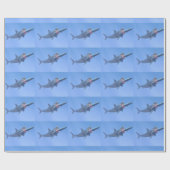 Megalodon eet een walvis cadeaupapier (Vlak)