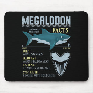 Megalodon Feiten Meg Prehistorische Haai Tand Foss Muismat