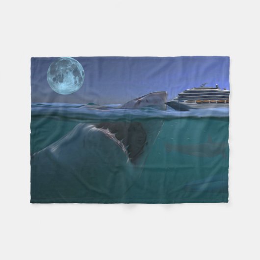 Megalodon Fleece Deken (Voorkant (Horizontaal))