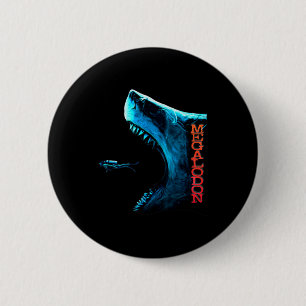 Megalodon Oerhaai Rugvin Tanden Oceaan Pr Ronde Button 5,7 Cm