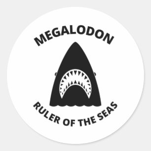 Megalodon Ronde Sticker