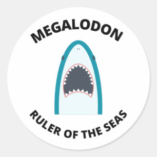 Megalodon Ronde Sticker