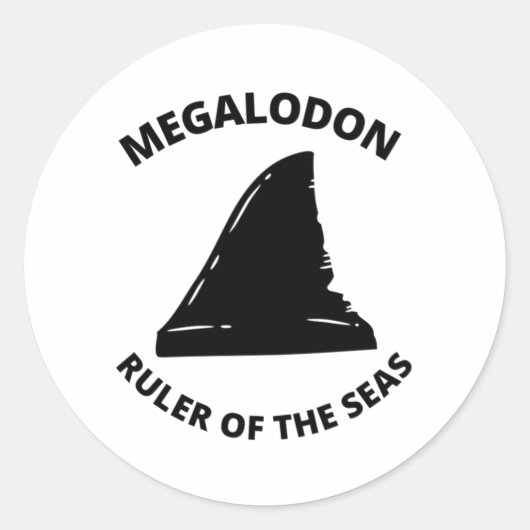 Megalodon Ronde Sticker (Voorkant)