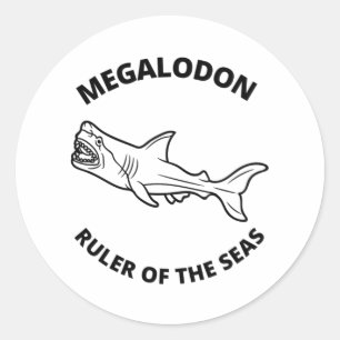 Megalodon Ronde Sticker