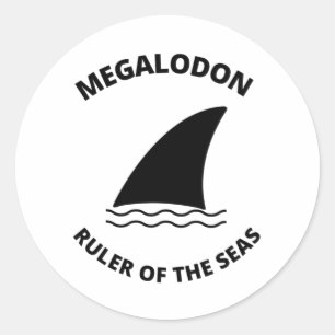 Megalodon Ronde Sticker