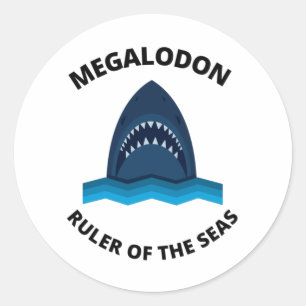 Megalodon Ronde Sticker