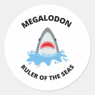 Megalodon Ronde Sticker