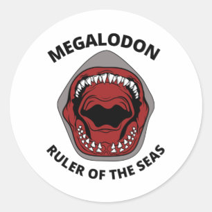 Megalodon Ronde Sticker