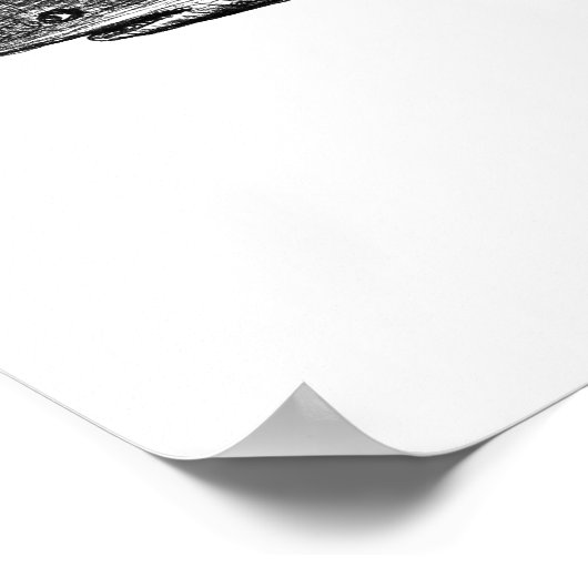 Megalodon shark and divers coole inkttekening poster (Hoek)