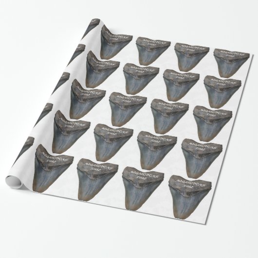 Megalodon Shark Tooth Cadeaupapier (Uitgerold)