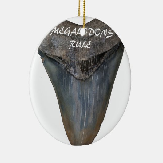 Megalodon Shark Tooth Keramisch Ornament (Rechts)