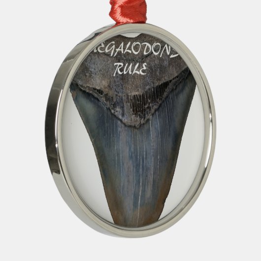 Megalodon Shark Tooth Metalen Ornament (Rechts)