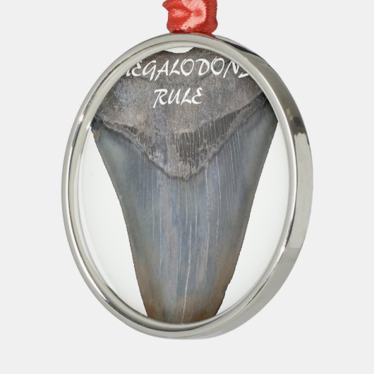 Megalodon Shark Tooth Metalen Ornament (Links)