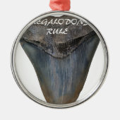 Megalodon Shark Tooth Metalen Ornament (Voorkant)