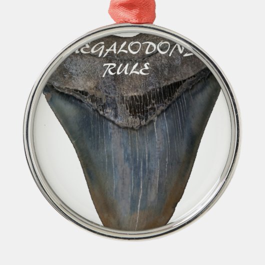 Megalodon Shark Tooth Metalen Ornament (Voorkant)